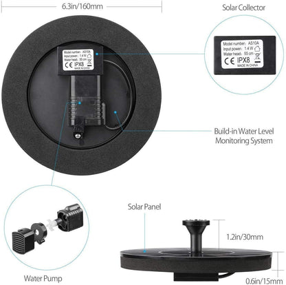 Solar Powered Floating Water Fountain Pump